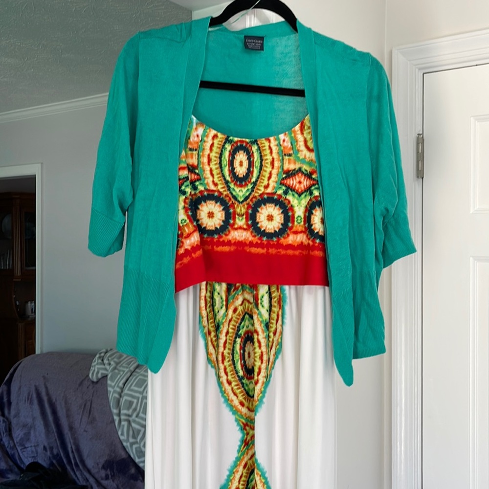 FUN summer maxi dress w/ little jacket.  Sz 2x in excellent condition  worn 2x